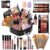 MTDXILTAI All in One Makeup Kit for Makeup storage bag 2X14 Colors Eyeshadow Palette Liquid Foundation Eyeliner Pencils Contouring Stick Lip Gloss 20Pcs Make up Brushes For Women Girls Teens (Black)